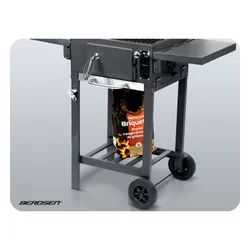 Grill węglowy ogrodowy Berdsen BD-892 komin żeliwny ruszt z pokrywą popielnik + termometr