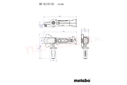 Metabo WF 18 LTX 125 Düz Başlı Açılı Taşlama Makinesi