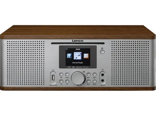 Radioodbiornik Lenco DIR-270WD Radio FM DAB+ Internetowe Bluetooth Srebrno-brązowy