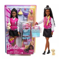 LALKA BARBIE BROOKLYN STYLISTKA zestaw z pieskiem HNK96