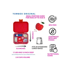 Yumbox Orijinal Okul Öğle Yemeği Kutusu-roar red / roket tepsisi