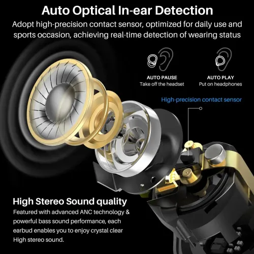 Słuchawki bezprzewodowe Tozo NC7 Pro Dokanałowe Bluetooth 5.3 Czarny