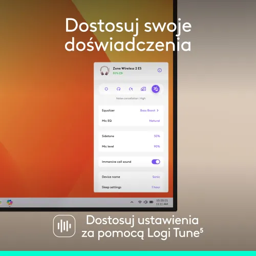 Słuchawki LOGITECH Zone Wireless 2 ES Bezprzewodowe, Nauszne, ANC Różowy