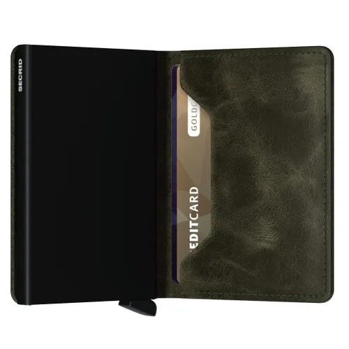 Slimwallet Secrid RFID Koruması Vintage-zeytin / siyah