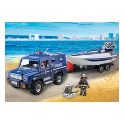 Playmobil 5187 полицейский внедорожник с моторной лодкой