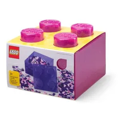 Lego 40090801 Classic Pojemnik klocek Lego Brick 4 z pokrywką – Jasnoróżowy