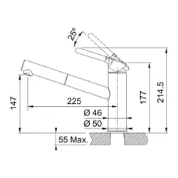 Bateria FRANKE Orbit 115.0623.141 Chrom/Kamienny szary