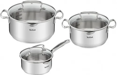Zestaw garnków TEFAL Duetto+ G719S674 16 cm/20 cm/24 cm (6 elementów) Stal nierdzewna 18/10 Możliwość mycia w zmywarce