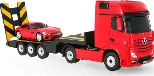 Zdalnie sterowany samochód COIL auto RC pilot duży zestaw 2 auta Mercedes Actros z lawetą 1:24 RTR czerwony