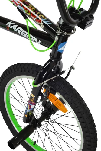 Rower dziecięcy KARBON Stickerboomb BMX 20 Czarno-zielony