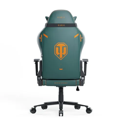 Fotel Diablo Chairs X-One 2.0 World of Tanks Gamingowy do 160kg Skóra ECO Tkanina Zielono-pomarańczowy