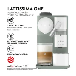 Ekspres na kapsułki Nespresso Delonghi Lattissima EN510.GR Szerokość 15,4cm Zielony