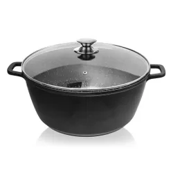 Garnek Granitowy z Pokrywką Gotowania Duszenia Pieczenia 32 cm 9,7L Grande