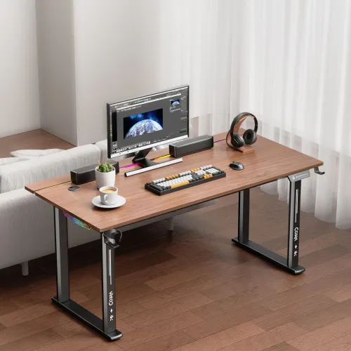 Biurko gamingowe COBRA Electra S CRF1623ELBNRGB Brązowy