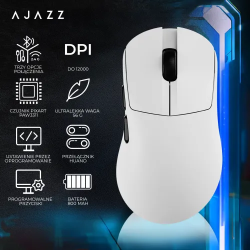 Myszka gamingowa Ajazz AJ179 V2 MAX Biały