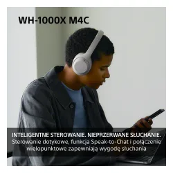 Słuchawki bezprzewodowe Sony WH-1000XM4C ANC Nauszne Bluetooth 6.0 Srebrny