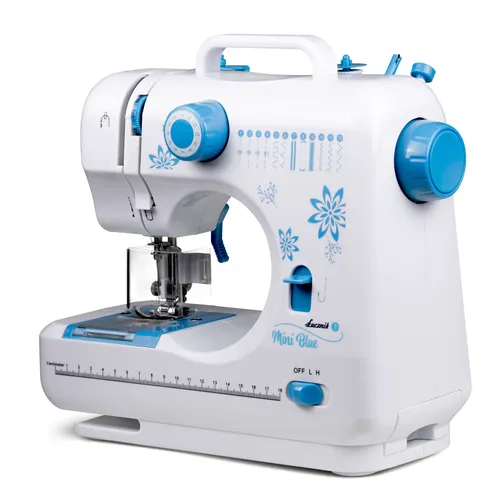 Maszyna do szycia ŁUCZNIK Mini Blue + osłonka na palce i akcesoria