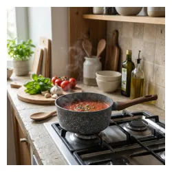 FLORINA Granite Padella 2,4 l czarny - rondel aluminiowy z powłoką nieprzywierającą