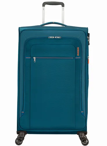 Poszerzana walizka duża American Tourister Crosstrack - navy/orange