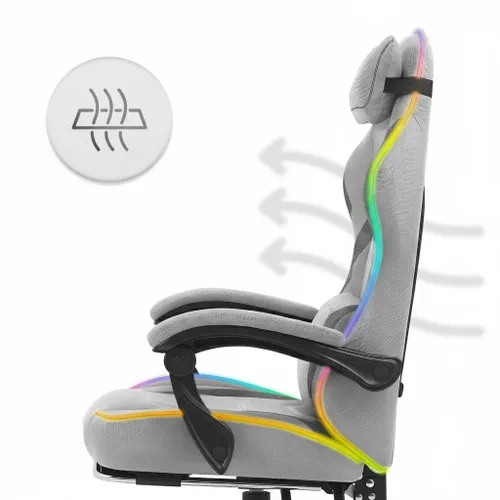 Fotel gamingowy CABRO C502 LED Szary