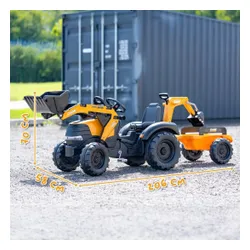 Falk Traktor Na Pedały Case Ce Z Koparką Ładowarką I Przyczepą 3-7 Lat