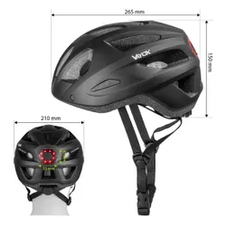 Kask rowerowy VAYOX Active VA0424BMM Czarny MTB z lampką (rozmiar M)