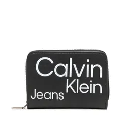 Женский маленький кошелек Calvin Klein Jeans Sleek Med Zip с клапаном AOP K60K610100 0GJ