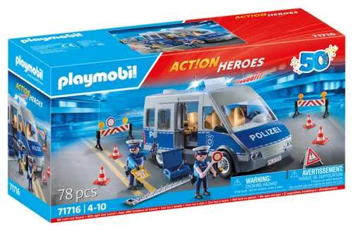 Playmobil Action Heroes набор фигурок 71716 Полицейская машина с блокировкой