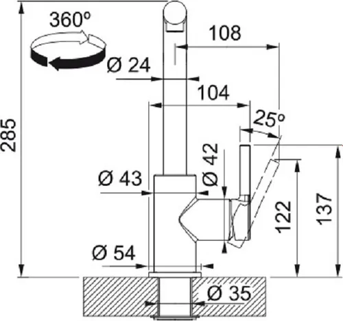 Bateria kuchenna FRANKE Lina L 115.0712.420 Chrom