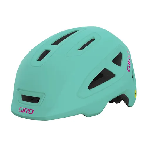 Kask rowerowy dziecięcy Giro Scamp II Integrated Mips Jr matte screaming teal/bright pink