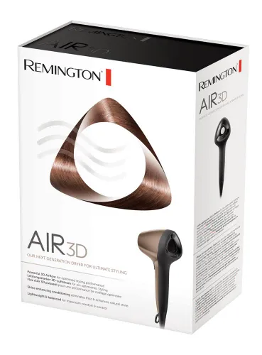 Remington Air3D d7777 фен ионизация диффузор холодный воздух 1800 Вт 2 скорости выдувания 3 уровня температуры