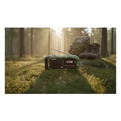 Radioodbiornik Blaupunkt ER20GC SURVIVAL Na korbkę, Solarne, Latarka, Powerbank, Radio FM Zielony