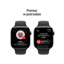 Apple Watch Series 10 GPS + Cellular koperta 42mm tytan łupek pasek sportowy czarny S/M