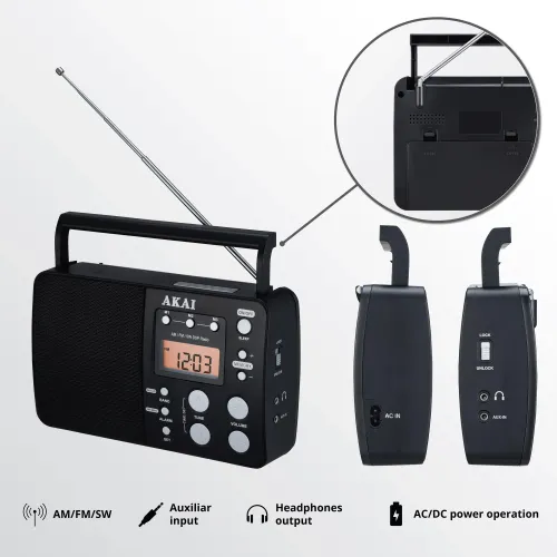 Radioodbiornik AKAI APR-200 Czarny