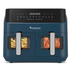 Air Fryer Frytkownica beztłuszczowa TURBOTRONIC TT-DAF6W Niebieski 9l z podwójnym koszem