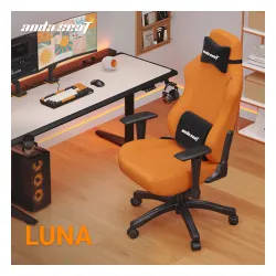 Fotel Anda Seat Luna L Orange Fabric Gamingowy do 100kg Tkanina Pomarańczowy