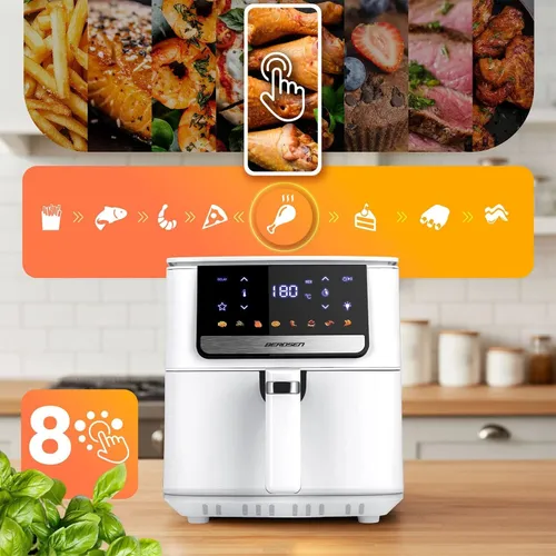 Air Fryer Frytkownica beztłuszczowa BERDSEN BD-662 Biały 6.5l 8 automatycznych programów