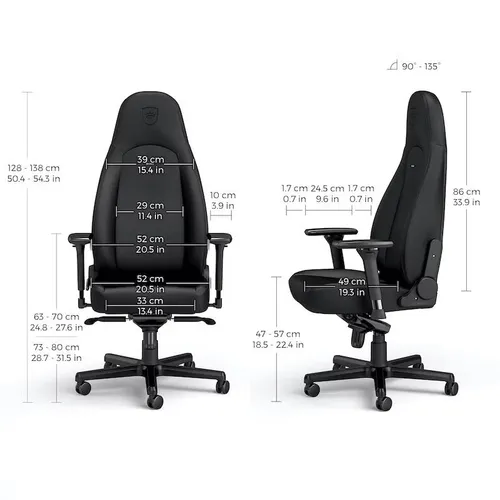 Fotel Noblechairs ICON Black Edition Gamingowy do 150kg Skóra ECO High Tech Czarny