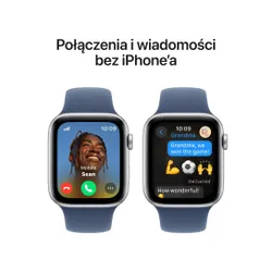 Apple Watch SE 2gen GPS + Cellular 44mm koperta z aluminium (srebrny) + pasek sportowy rozmiar S/M (denim) 2024 (CPO)