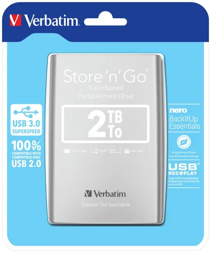 Dysk VERBATIM Store 'n' Go USB 3.0 2TB HDD Srebrny