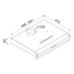 Okap Amica OSC5132W Biały