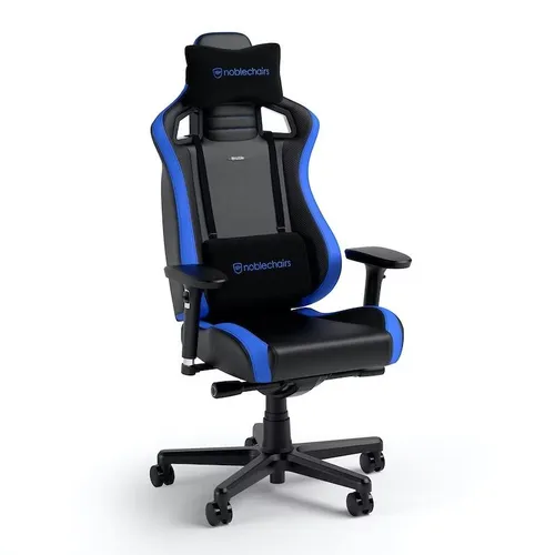 Fotel Noblechairs EPIC COMPACT Black Carbon Blue Gamingowy do 120kg Skóra ECO Czarno-niebieski