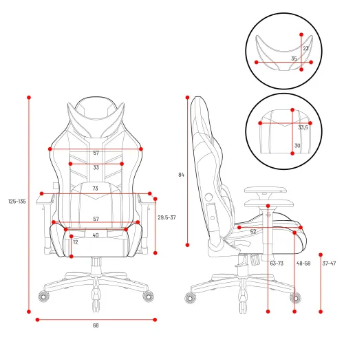 Fotel Diablo Chairs X-Ray 2.0 Normal Size Gamingowy do 136kg Skóra ECO Czarno-szary