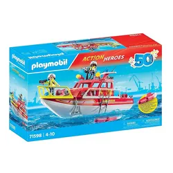 Playmobil Zestaw z figurkami Action Heroes 71598 Łódź ratownicza straży pożarnej