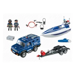 Playmobil 5187 полицейский внедорожник с моторной лодкой