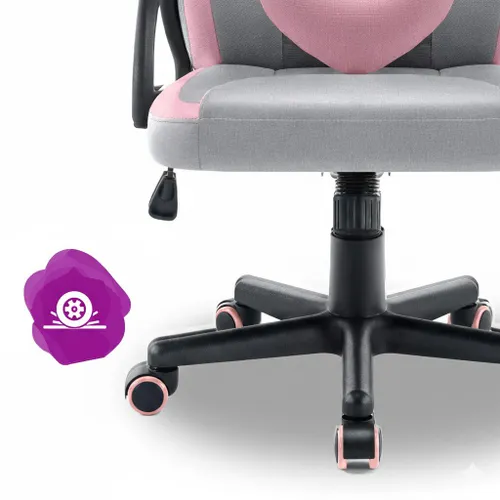 Fotel gamingowy HELL'S CHAIR HC- 1001 Kids Szaro-różowy