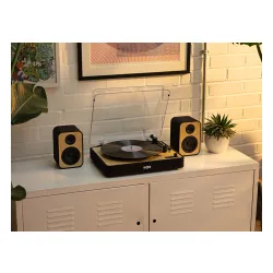 Gramofon House of Marley Revolution + Głośniki (EM-JT304-SB) Manualny Napęd paskowy Bluetooth Czarno-beżowy
