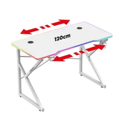 Biurko gamingowe HUZARO Hero 1.7 RGB Biały