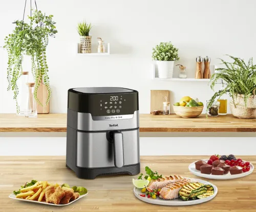 Air Fryer Frytkownica beztłuszczowa TEFAL Easy Fry&Grill Deluxe EY505D15 4.2l z rusztem do grilla