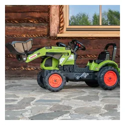 Falk Traktor Claas Zielony na Pedały z Przyczepą + Klakson od 2 Lat.